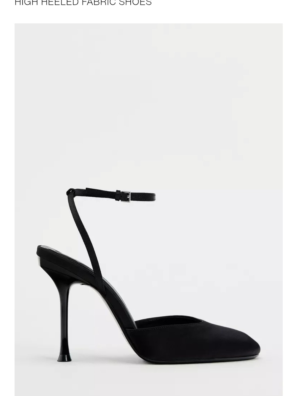 *NEW* High Heeled Classic Fabric Black Ankle-Strap- Size 10